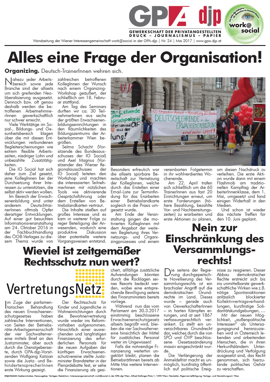 Wandzeitung IG Social 24